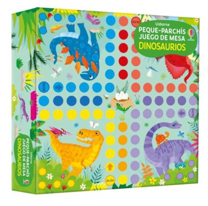 Peque parchís juego de mesa dinosaurios de Usborne, disponible en Mimú