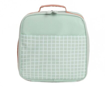 Bolsa nevera rígida Monnëka estampado cuadros color verde para verano y picnic en Mimú